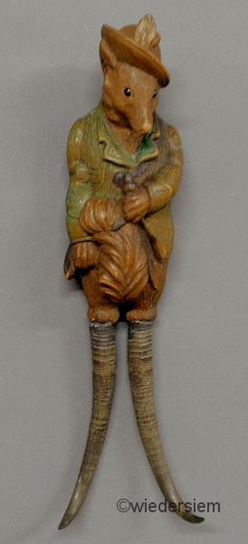 Black Forest carved coat hook