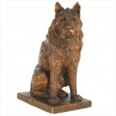 BLACK FOREST CARVED DOG SCULPT