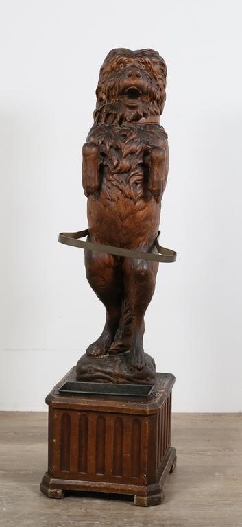 BLACK FOREST CARVED DOG UMBRELLA