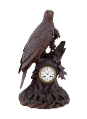 BLACK FOREST CARVED EAGLE CLOC