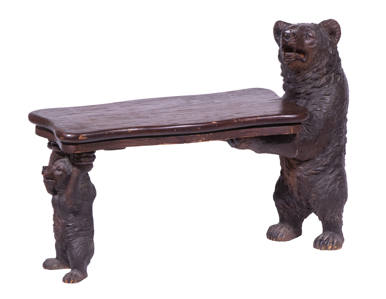 BLACK FOREST CARVED MUSICAL BEAR