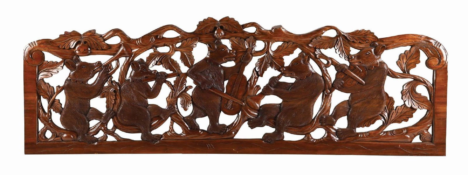 BLACK FOREST CARVED MUSICAL BEARS