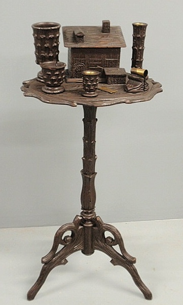 Black Forest carved smoking stand