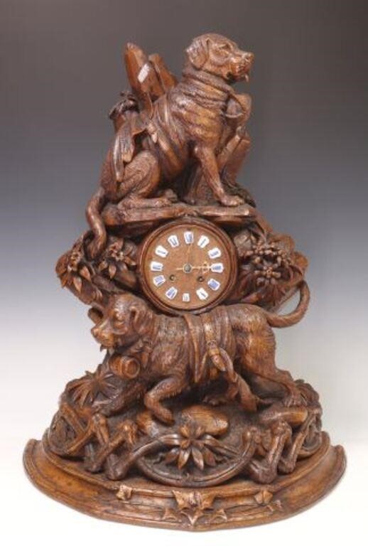 BLACK FOREST CARVED ST. BERNARD