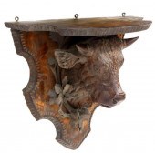 BLACK FOREST CARVED STEER HEAD