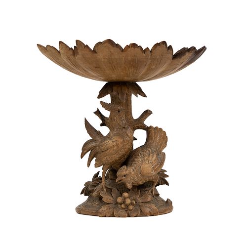 BLACK FOREST CARVED TWO BIRD