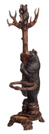 BLACK FOREST CARVED WALNUT BEA