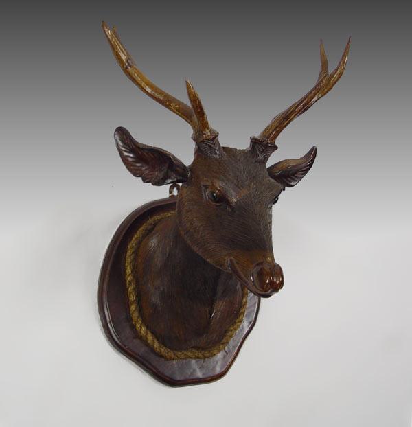 BLACK FOREST CARVED WALNUT DEER