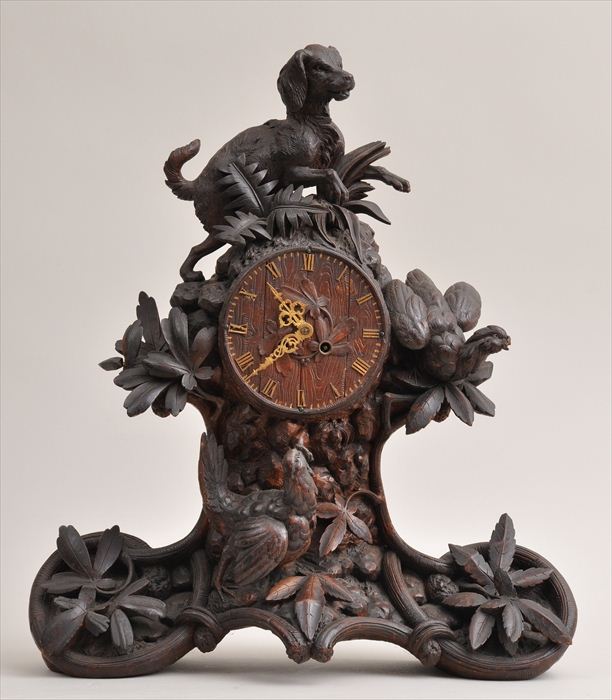BLACK FOREST CARVED WALNUT MANTEL