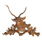 BLACK FOREST CARVED WOOD ELK G