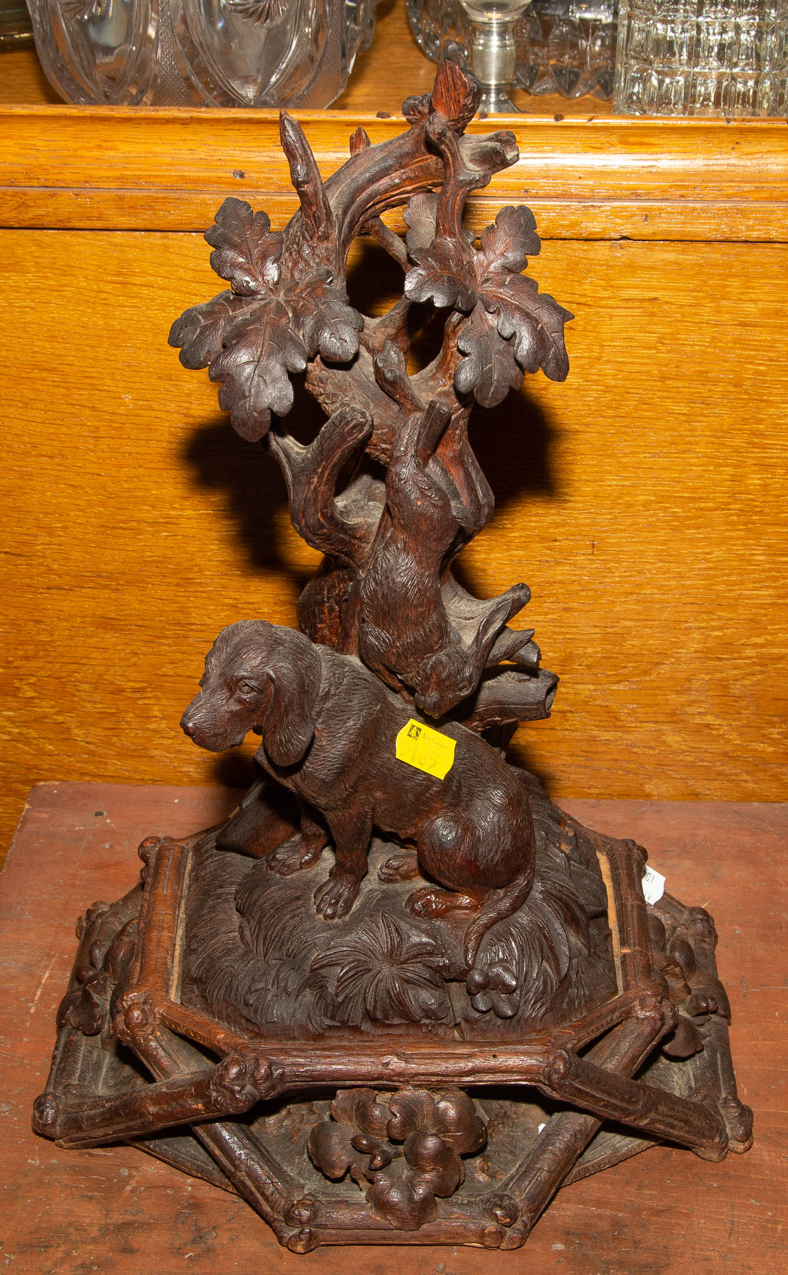 BLACK FOREST CARVED WOOD HUNT SCENE