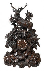 BLACK FOREST CARVED WOOD MANTE