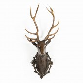 BLACK FOREST CARVED WOOD STAG