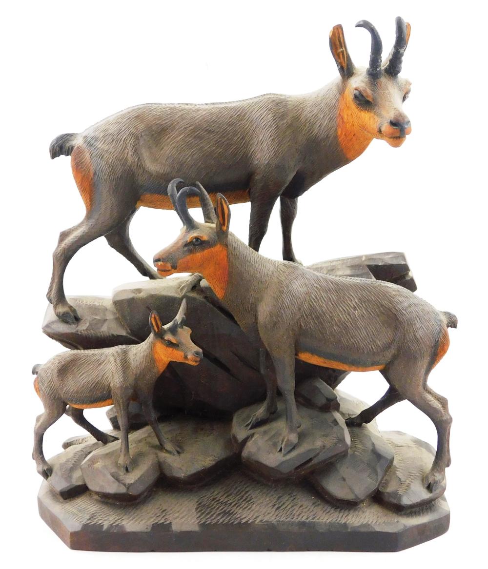 BLACK FOREST DEER SCULPTURE, LATE