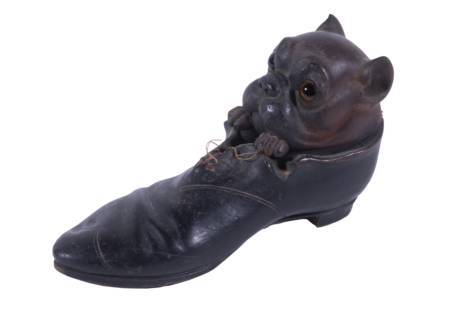 BLACK FOREST DOG HEAD INKWELL