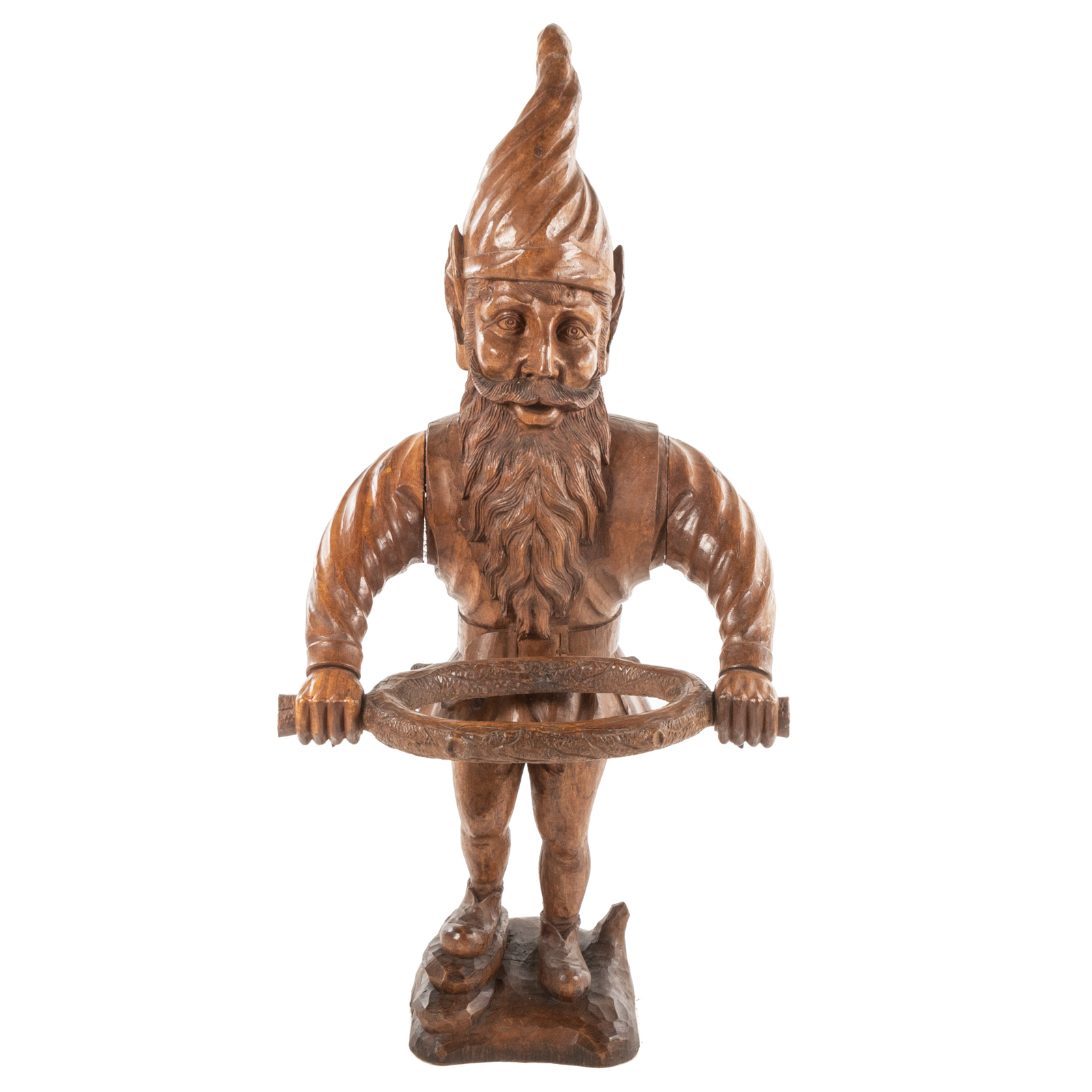 BLACK FOREST GNOME CARVED STAND