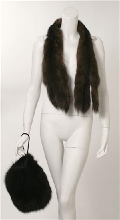 Black fox muff    Lined in satin