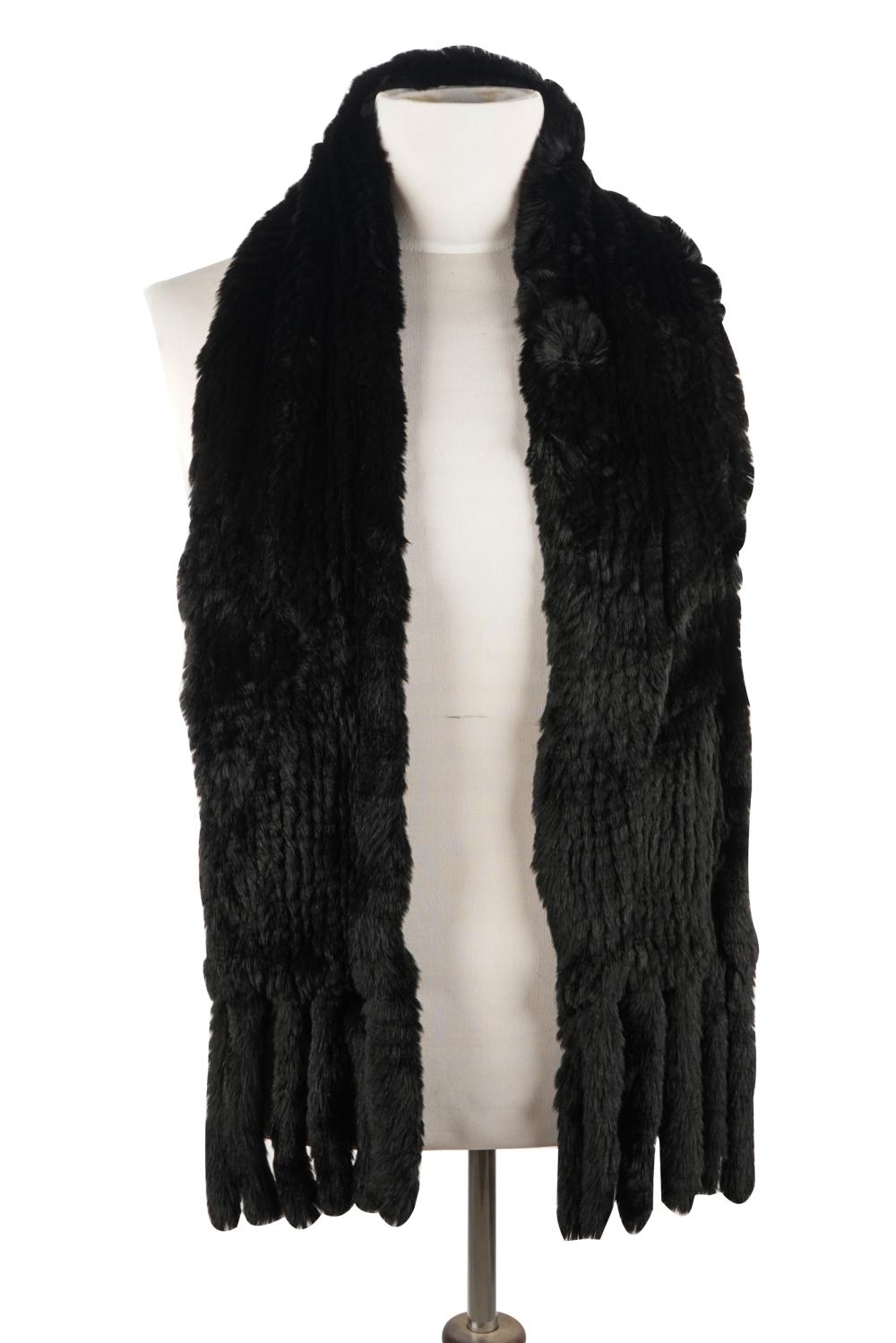 BLACK FUR SCARFno tags 64 inches