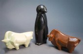 BLACK GLAZED CERAMIC PENQUIN A