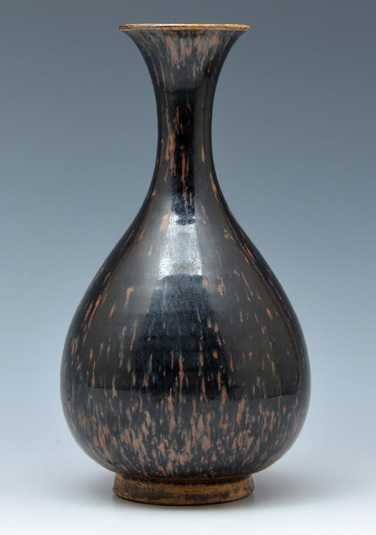 BLACK GLAZED 'PARTRIDGE FEATHER'