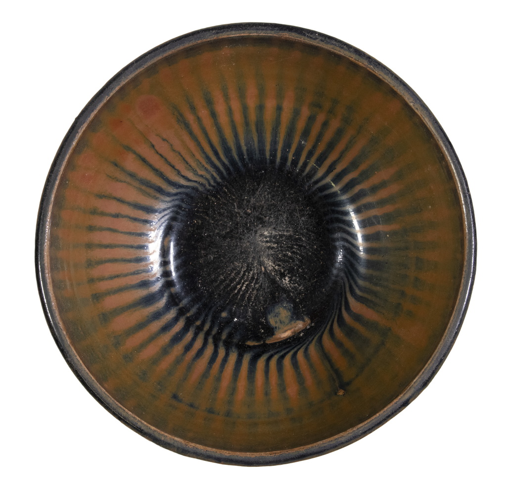 BLACK-GLAZED RUSSET-SPLASHED BOWL