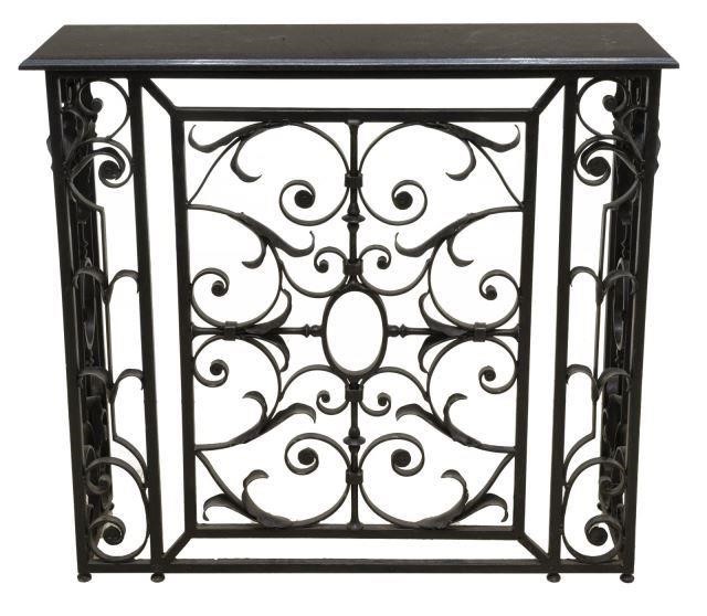 BLACK GRANITE-TOP WROUGHT IRON