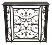 BLACK GRANITE-TOP WROUGHT IRON