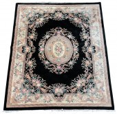 BLACK-GROUND FLORAL RUGBlack-G
