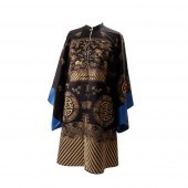 BLACK-GROUND SILK EMBROIDERED
