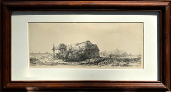 Black ink etching after