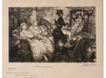 Black ink etching by John Sloan,