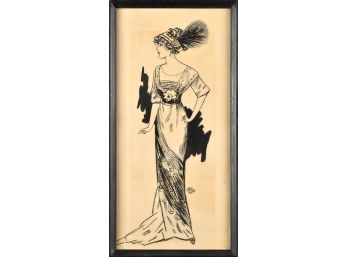 Black ink print on paper with