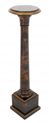 BLACK JAPANNED AND PARCEL GILT