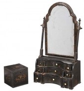 BLACK JAPANNED DRESSING MIRROR