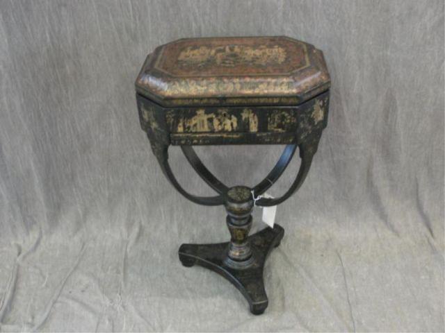 Black Japanned Sewing Table. From a