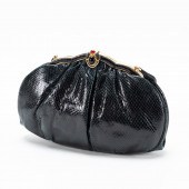 BLACK JUDITH LEIBER SNAKE SKIN
