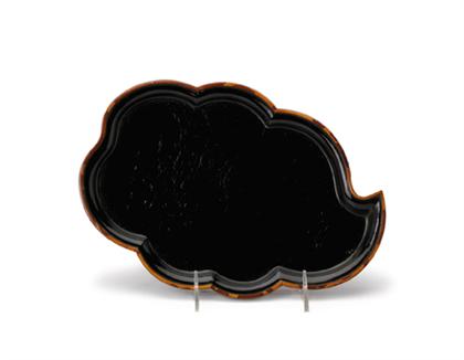 Black lacquer and bamboo band tray