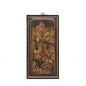 BLACK LACQUER AND GILT-DECORAT