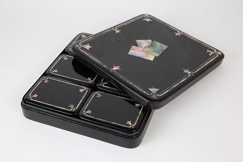 BLACK LACQUER AND MOTHER OF PEARL