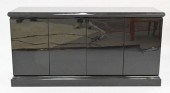 BLACK LACQUER CREDENZA, HAVING