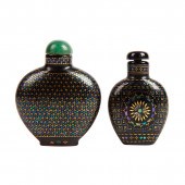 Black Lacquer Inlay Snuff Bott