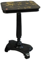 BLACK LACQUERED STAND, GILT CH
