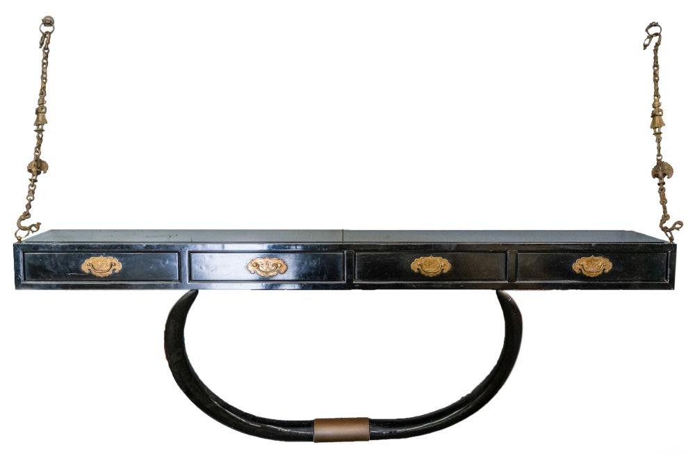 BLACK-LACQUERED WOOD FLOATING