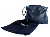 BLACK LAMBSKIN CHANEL TOTE IN