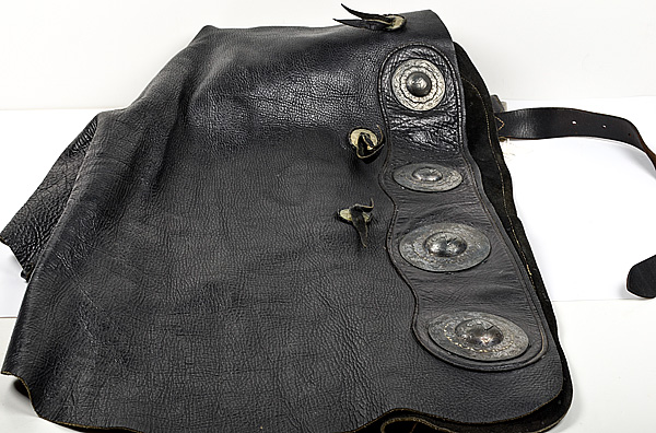 Black Leather Chaps with Silver