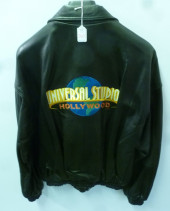 BLACK LEATHER JACKET; UNIVERSA
