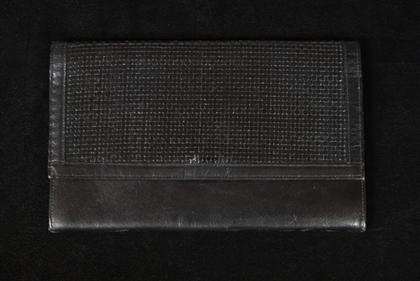 Black leather Koret clutch purse