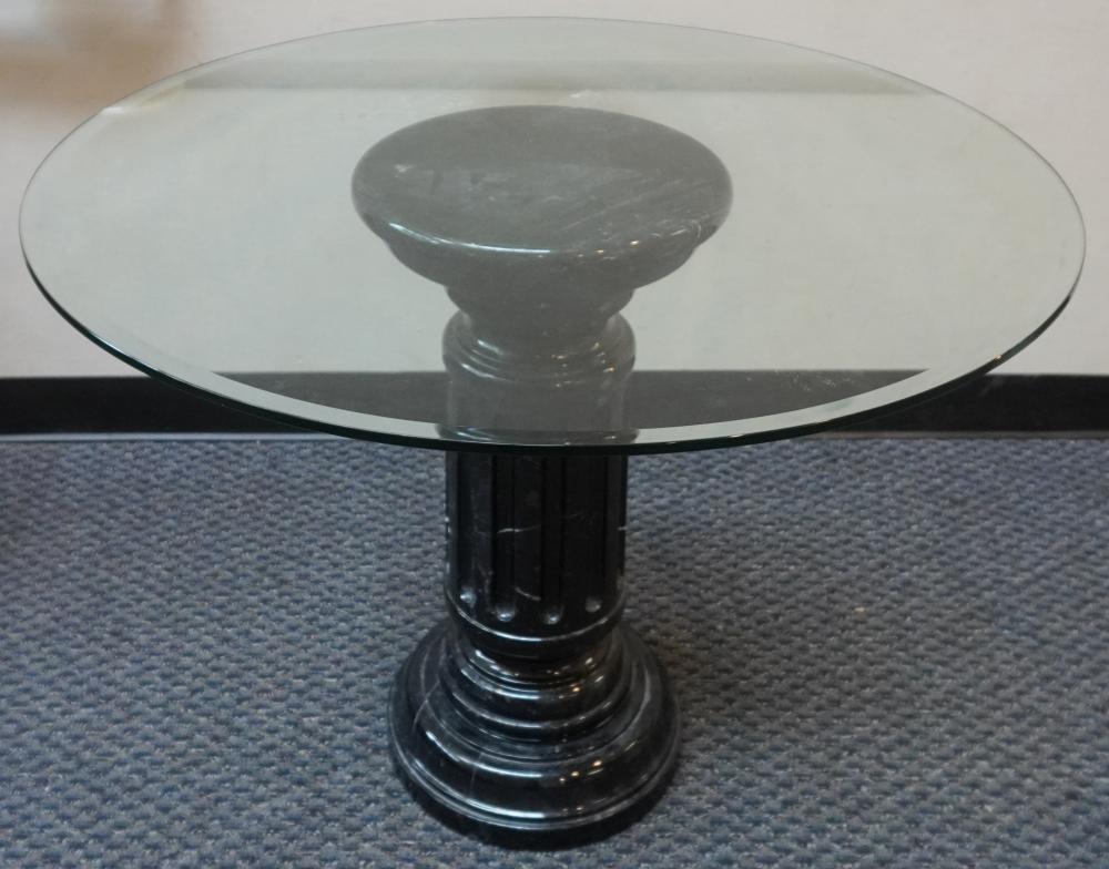 BLACK MARBLE COLUMN-FORM PEDESTAL