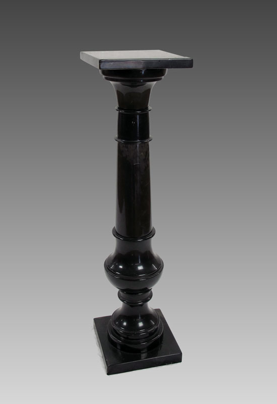 BLACK MARBLE PEDESTAL: 30 3/4''h.