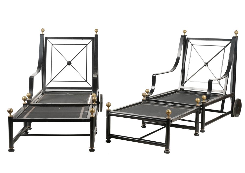 BLACK METAL AND BRASS PATIO